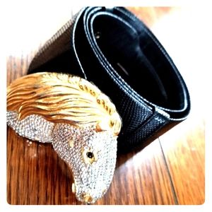 Judith Leiber Crystal Equine Belt
